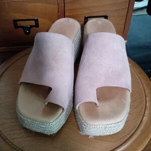 Jutelia Women's Suede Pink Wedge Sandals_37